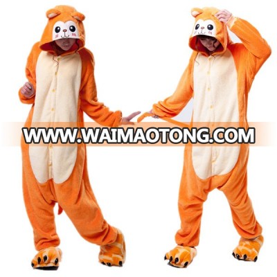 Wholesale flannel monkey christmas onesie pajamas adult orange monkey christmas onesie