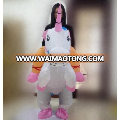 Walking Pegasus Cosplay Unicorn Inflatable Costume Inflatable Mascot Pink Unicorn