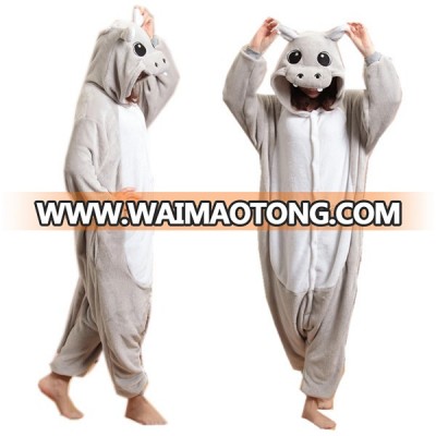 Adult grey hippo christmas pajamas women winter hippo wholesale christmas pajamas